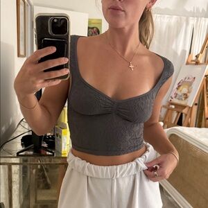Free People Grey Crop Top